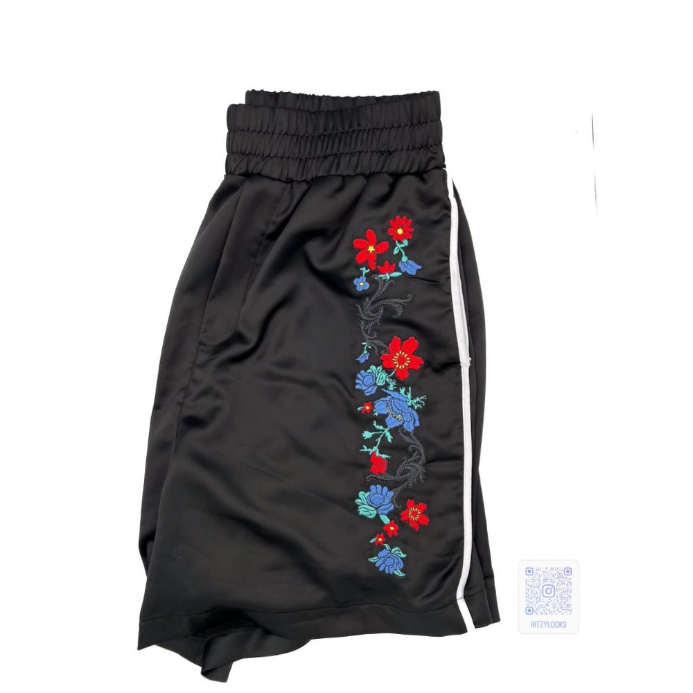 Versace Jeans Couture Luxe Floral Sunflower Black Garland Print Shorts